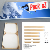 Pack x3 - Cadres châssis bois naturel
