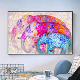 Toile - Colorful Elephant