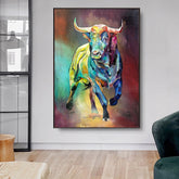Toile - Colorful Bull