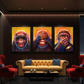 Toile - Funky 3 Monkeys