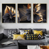 Toile - Black Flowers