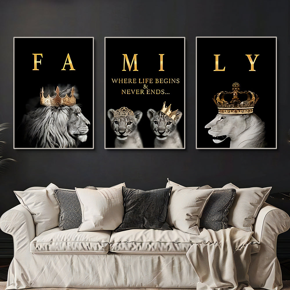 Toile - Lion Family