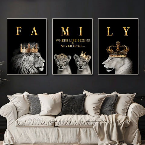 Toile - Lion Family