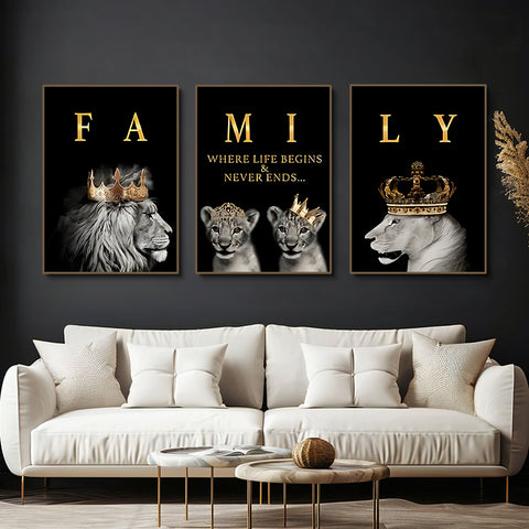 Toile - Lion Family