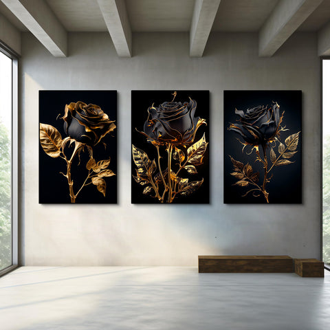 Toile - Black & Gold Roses