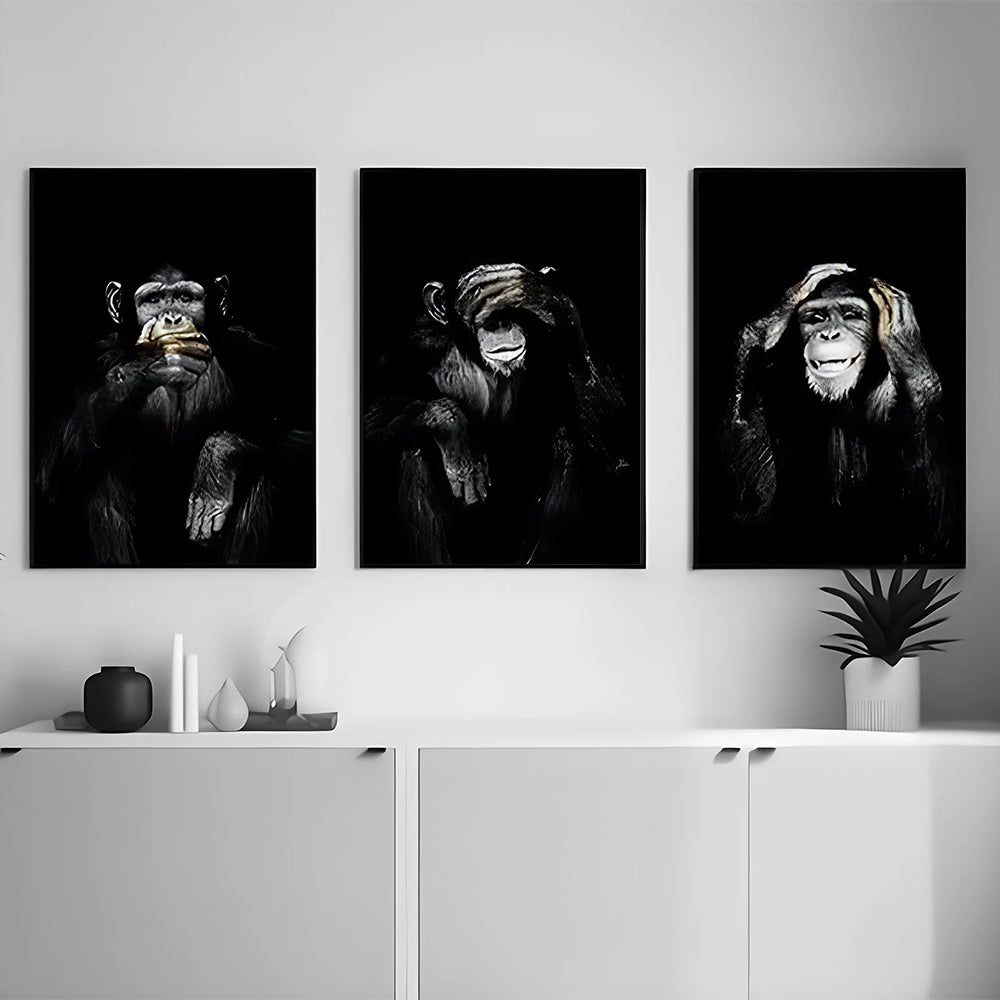 Toile - 3 Monkeys Shooting