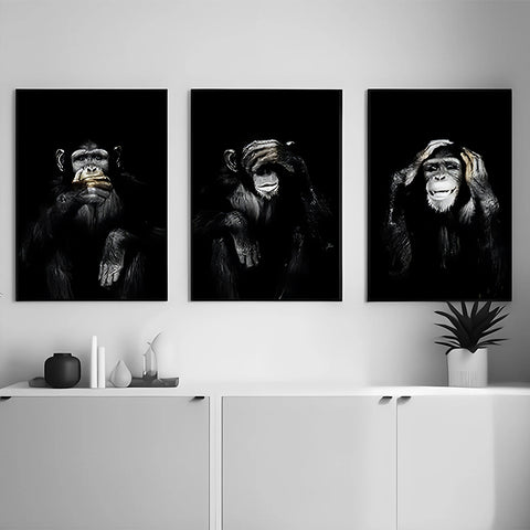 Toile - 3 Monkeys Shooting
