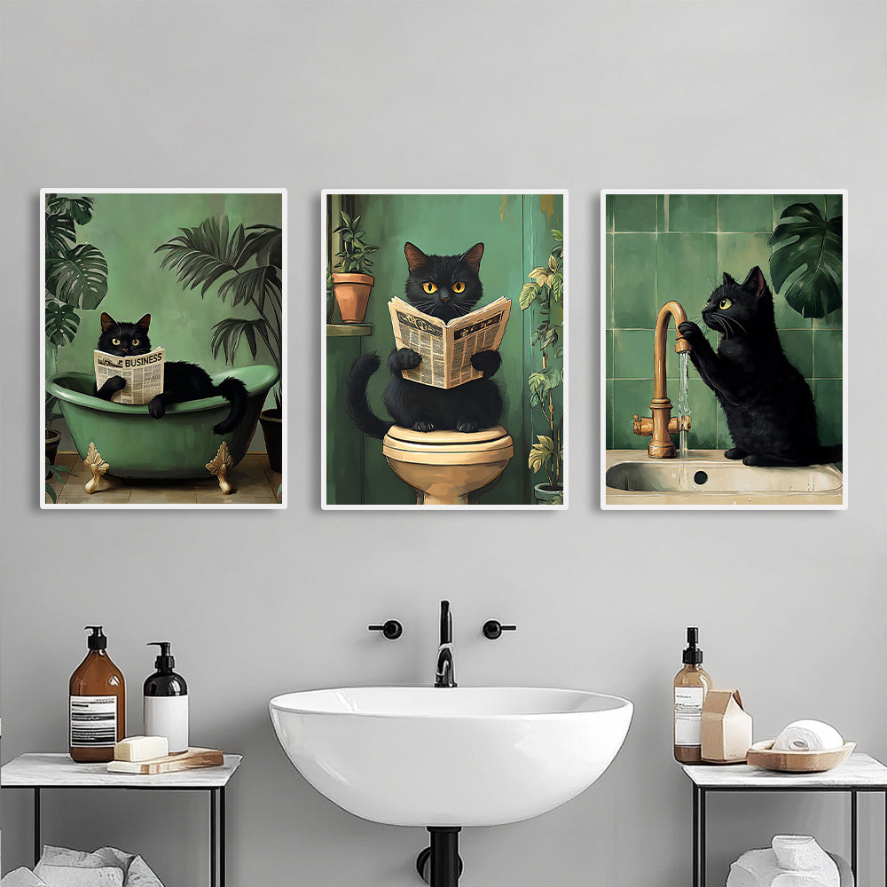 Toile - Bathroom Cat