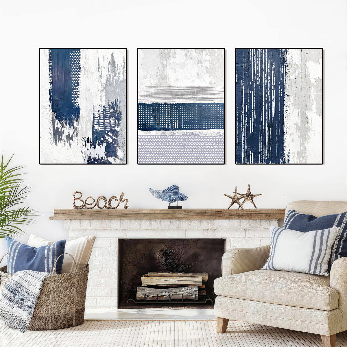 Toile - Brush Navy