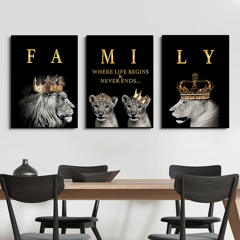 Toile - Lion Family