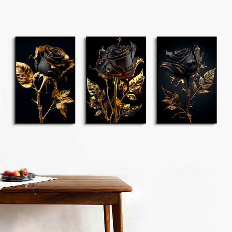 Toile - Black & Gold Roses