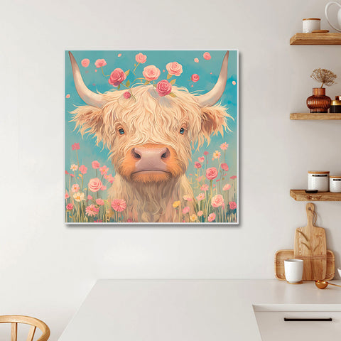 Toile - Cow Flowers