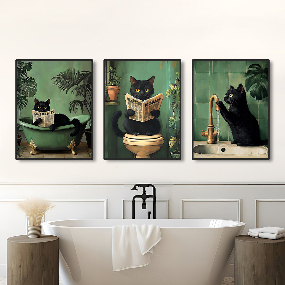 Toile - Bathroom Cat
