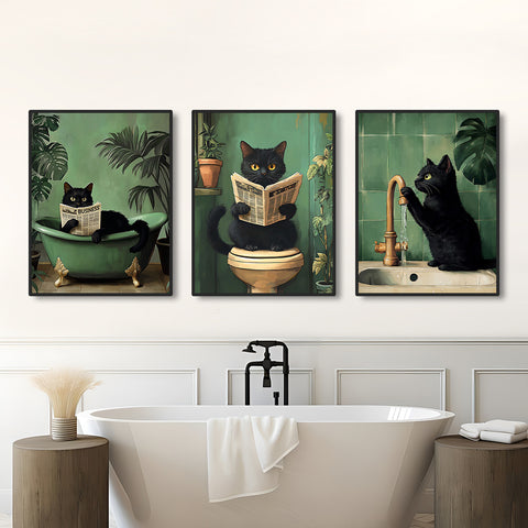 Toile - Bathroom Cat