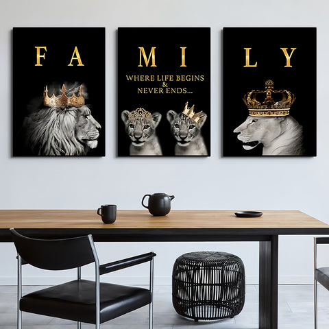 Toile - Lion Family