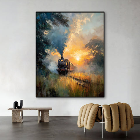 Toile - Sunset Train