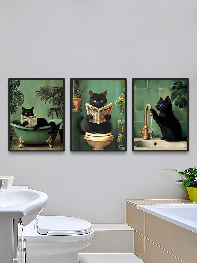Toile - Bathroom Cat