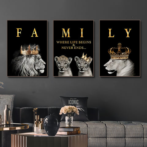 Toile - Lion Family