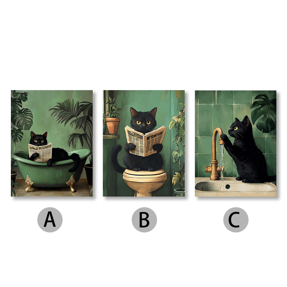 Toile - Bathroom Cat