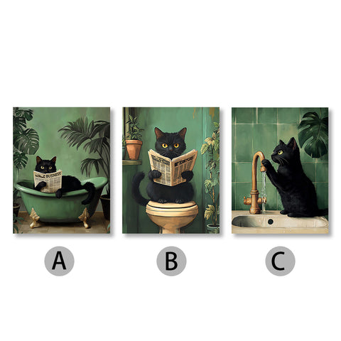 Toile - Bathroom Cat