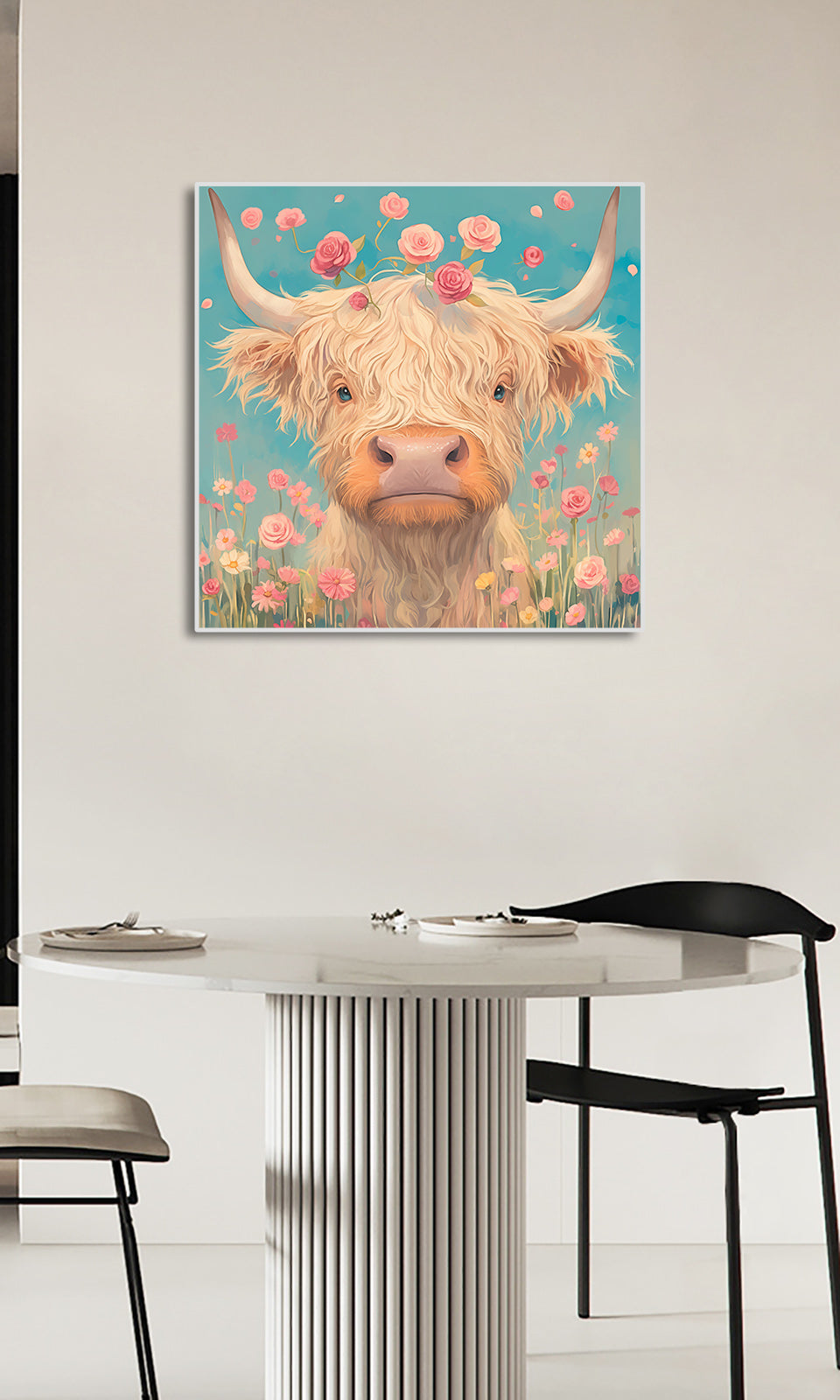 Toile - Cow Flowers