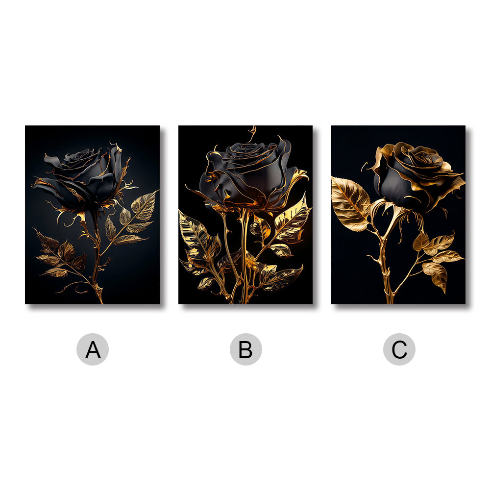 Toile - Black & Gold Roses