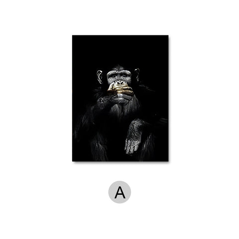 Toile - 3 Monkeys Shooting