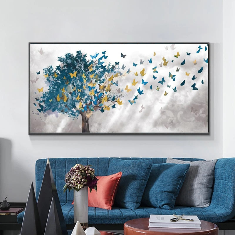 Toile - Butterflies Tree