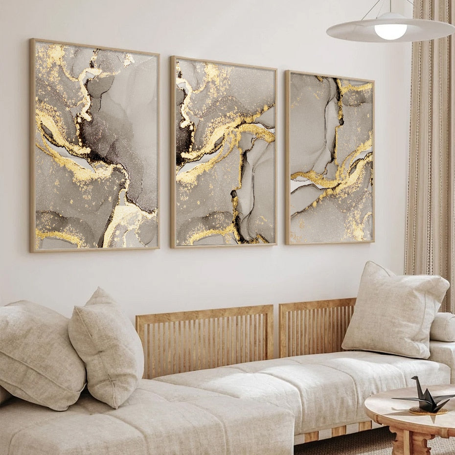 Toile - Beige & Gold Elegance