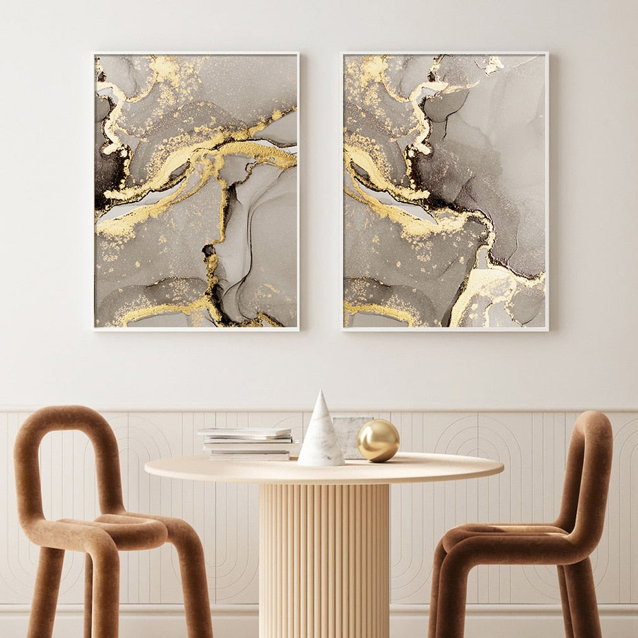 Toile - Beige & Gold Elegance