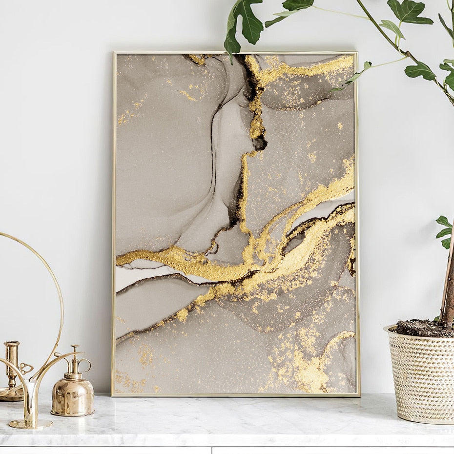 Toile - Beige & Gold Elegance