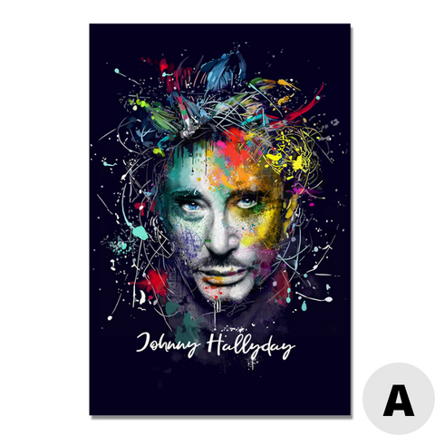Impression photo avec l'œuvre « Johnny Hallyday » de l'artiste livres-addict Impression photo avec l'œuvre « Johnny Hallyday » de l'artiste livres-addict