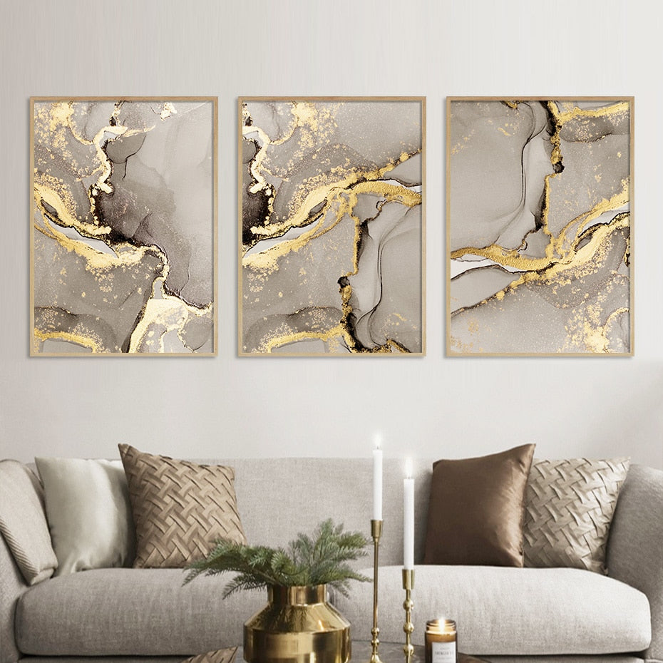 Toile - Beige & Gold Elegance