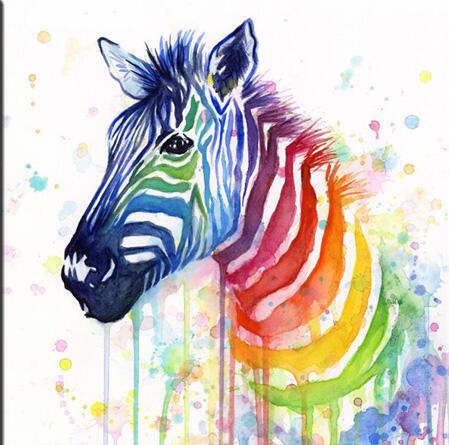 Toile - Rainbow Zebra