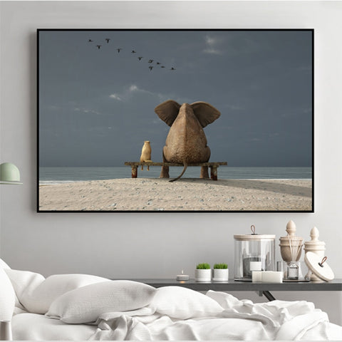 Canvas - Dog & Elephant