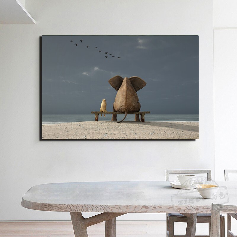 Canvas - Dog & Elephant