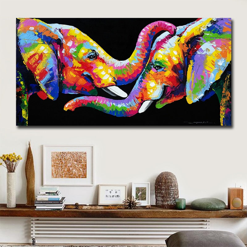 Toile - Kissing Elephant