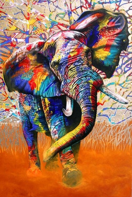 Toile - Elephant Rainbow