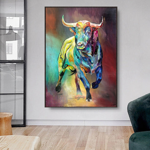 Toile - Colorful Bull