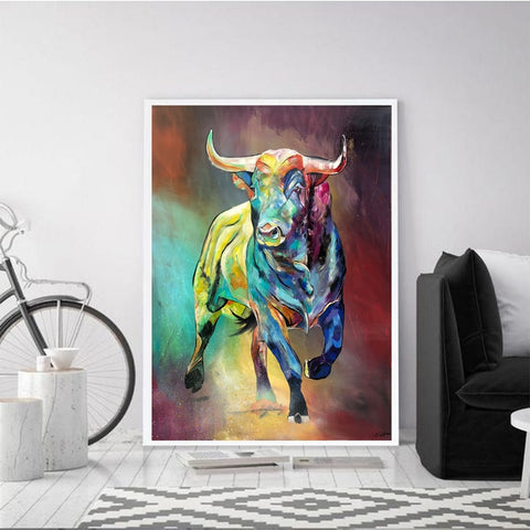 Toile - Colorful Bull