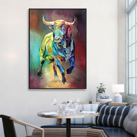 Toile - Colorful Bull