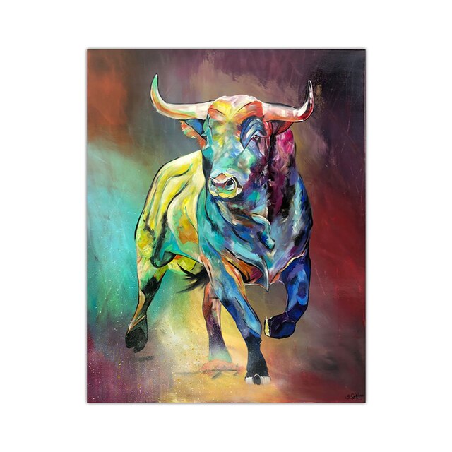 Toile - Colorful Bull