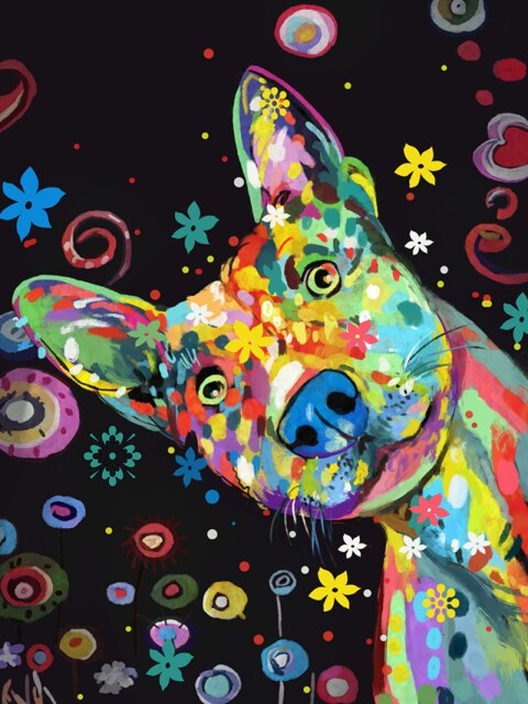 Toile - Colorful Dog