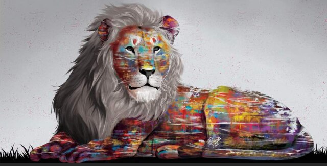 Toile - Wild Lion Graffiti