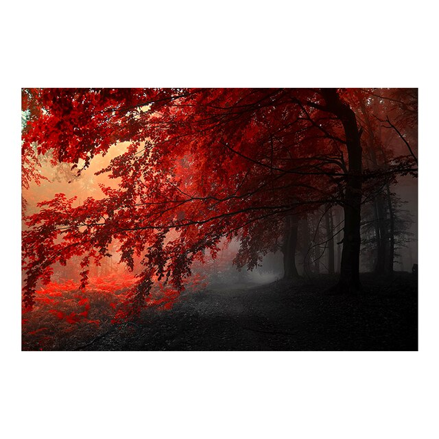 Toile - Red Trees Forest