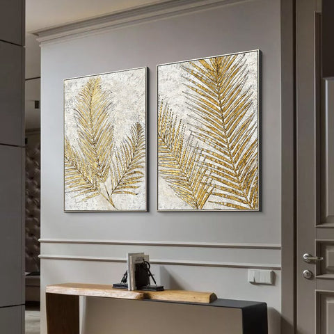 Toile - Gold Wheat Leaf