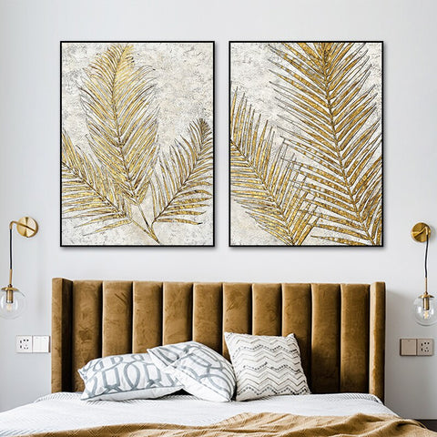 Toile - Gold Wheat Leaf